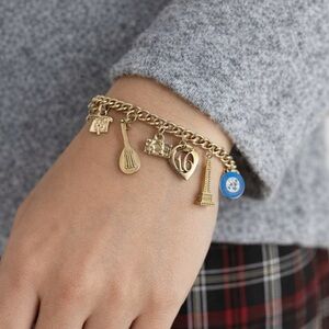Vintage 12K GF Charm Bracelet Sweet 16 Eiffel Tower Music UN Gold Filled